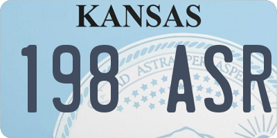 KS license plate 198ASR