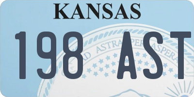 KS license plate 198AST