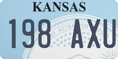 KS license plate 198AXU