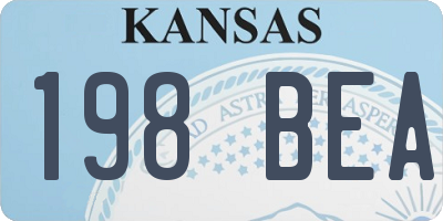 KS license plate 198BEA