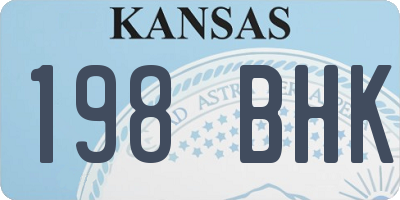 KS license plate 198BHK