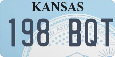 KS license plate 198BQT