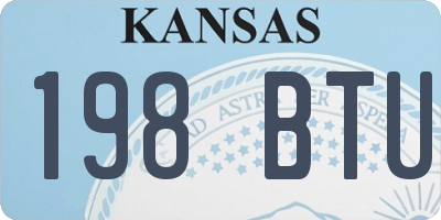 KS license plate 198BTU