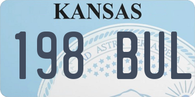 KS license plate 198BUL