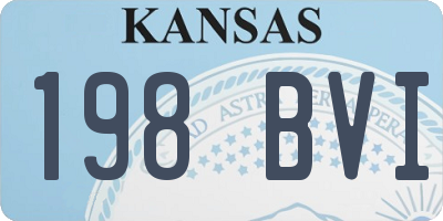 KS license plate 198BVI