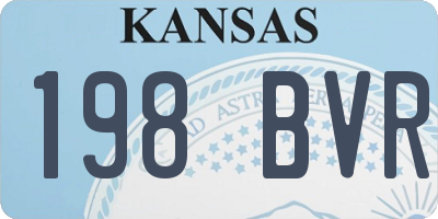 KS license plate 198BVR