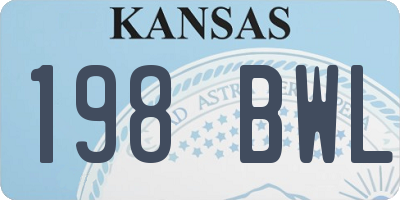 KS license plate 198BWL
