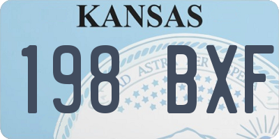 KS license plate 198BXF
