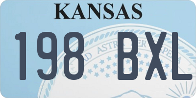 KS license plate 198BXL