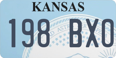 KS license plate 198BXO