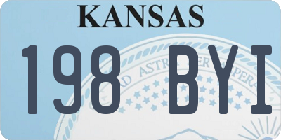 KS license plate 198BYI