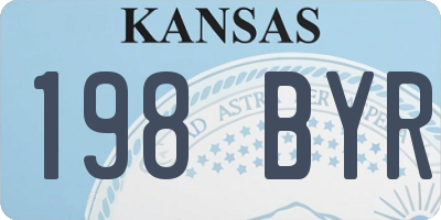 KS license plate 198BYR
