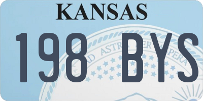 KS license plate 198BYS