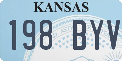 KS license plate 198BYV