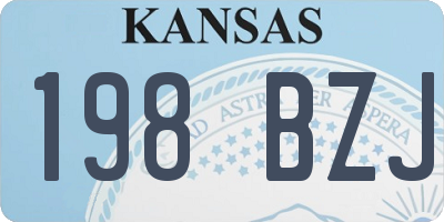 KS license plate 198BZJ