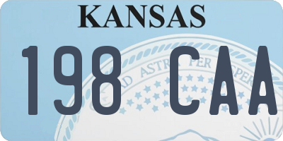 KS license plate 198CAA