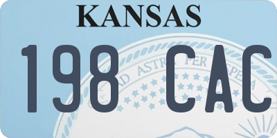 KS license plate 198CAC