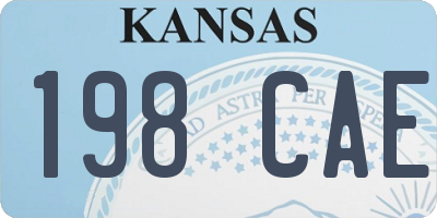 KS license plate 198CAE