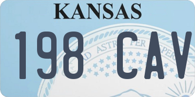 KS license plate 198CAV