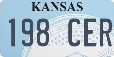 KS license plate 198CER