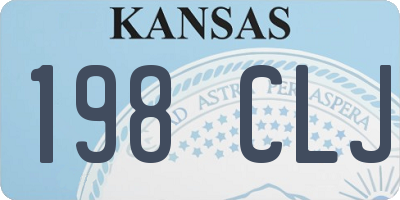 KS license plate 198CLJ