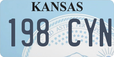 KS license plate 198CYN