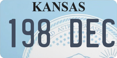 KS license plate 198DEC
