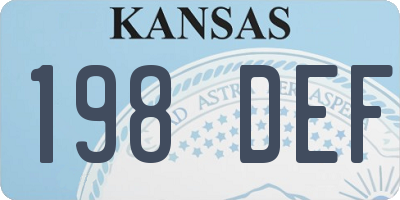 KS license plate 198DEF