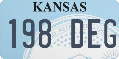 KS license plate 198DEG