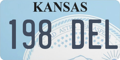 KS license plate 198DEL
