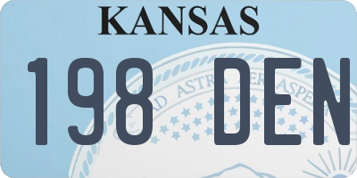 KS license plate 198DEN