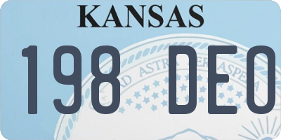 KS license plate 198DEO