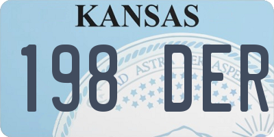 KS license plate 198DER