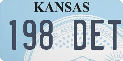 KS license plate 198DET