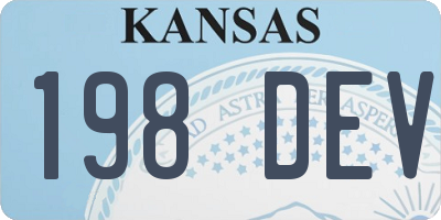 KS license plate 198DEV