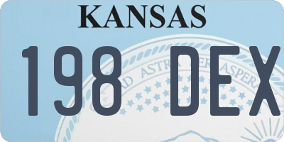 KS license plate 198DEX