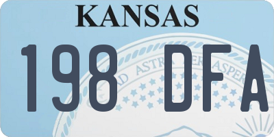 KS license plate 198DFA