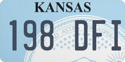 KS license plate 198DFI