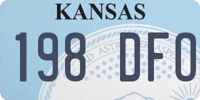 KS license plate 198DFO