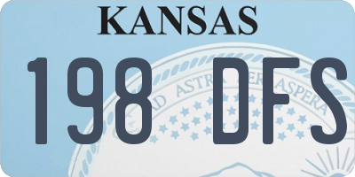 KS license plate 198DFS
