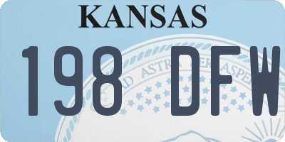 KS license plate 198DFW