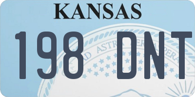 KS license plate 198DNT