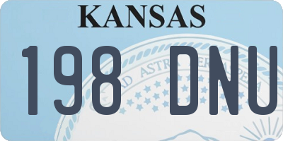 KS license plate 198DNU