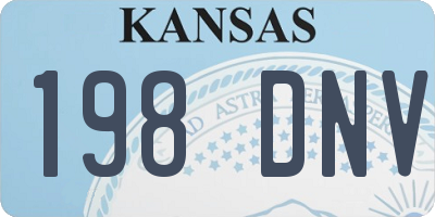 KS license plate 198DNV