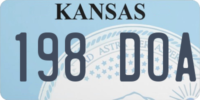 KS license plate 198DOA