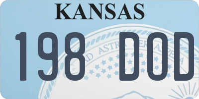 KS license plate 198DOD