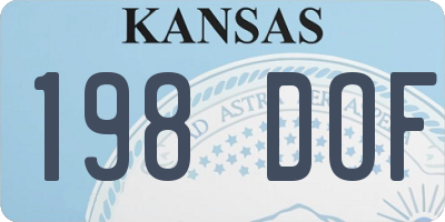 KS license plate 198DOF