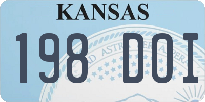 KS license plate 198DOI