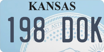 KS license plate 198DOK