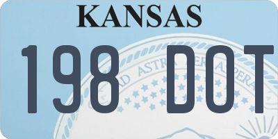 KS license plate 198DOT